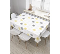 Прямоугольная скатерть JoyArty Двухцветные снежинки из сатена tc_34686_120x145
