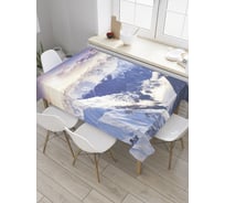 Прямоугольная скатерть JoyArty Солнечные заснеженные горы из сатена tc_10892_120x145