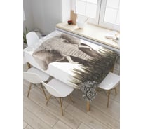 Прямоугольная скатерть JoyArty Мирный слон из сатена tc_4881_120x145