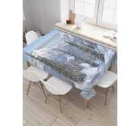 Прямоугольная скатерть JoyArty Ели на горах из сатена tc_21258_120x145