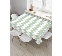 Прямоугольная скатерть JoyArty Мятные зигзаги из сатена tc_33382_120x145