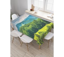 Прямоугольная скатерть JoyArty Зеленый лес из сатена tc_30448_120x145