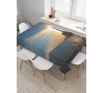 Прямоугольная скатерть JoyArty Солнце в маяке из сатена tc_12367_120x145