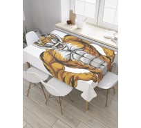 Прямоугольная скатерть JoyArty Мускулистый тигр из сатена tc_32197_120x145