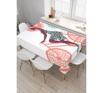 Прямоугольная скатерть JoyArty Девушка в узорах из сатена tc_30142_120x145