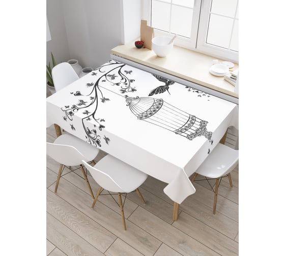 Прямоугольная скатерть JoyArty Волшебная клетка из сатена tc_20172_120x145 1