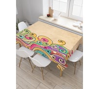 Прямоугольная скатерть JoyArty Индийские завитушки из сатена tc_29040_120x145