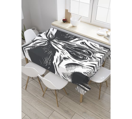 Прямоугольная скатерть JoyArty Глазницы черепа из сатена tc_28860_120x145 1