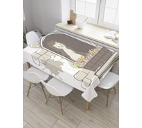 Прямоугольная скатерть JoyArty Романтическая кошечка из сатена tc_32199_120x145