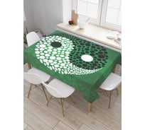 Прямоугольная скатерть JoyArty Инь и ян с кругами из сатена tc_18603_120x145