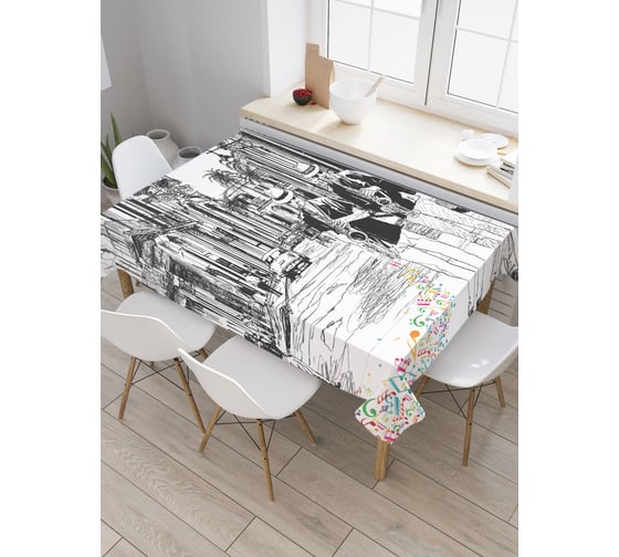 Прямоугольная скатерть JoyArty Музыка улиц из сатена tc_5018_120x145 1