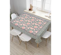 Прямоугольная скатерть JoyArty Розовые цветы из сатена tc_78045_120x145