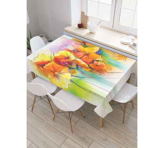 Прямоугольная скатерть JoyArty Девичья улыбка из сатена tc_21169_120x145