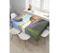 Прямоугольная скатерть JoyArty Пролетая над цветами из сатена tc_7662_120x145