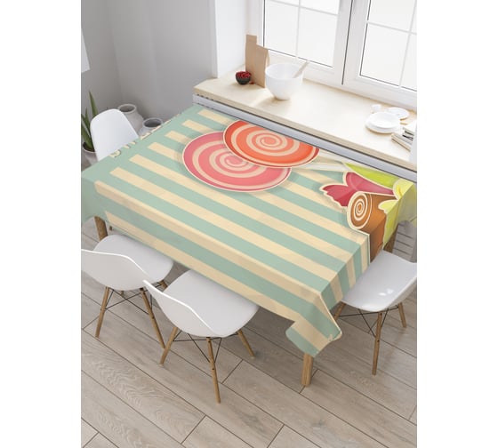 Прямоугольная скатерть JoyArty Сладкие леденцы из сатена tc_30750_120x145 1