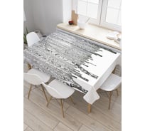 Прямоугольная скатерть JoyArty Иллюзия с березами из сатена tc_18941_120x145