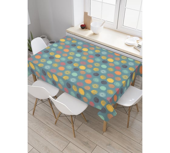 Прямоугольная скатерть JoyArty Разноцветные шары из сатена tc_30813_120x145 1
