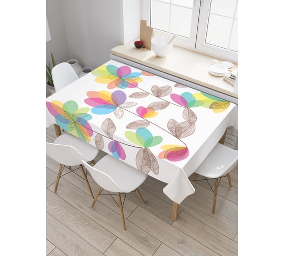 Прямоугольная скатерть JoyArty Поляна семицветов из сатена tc_30283_120x145