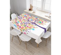 Прямоугольная скатерть JoyArty Дерево с красочными листьями из сатена tc_13455_120x145