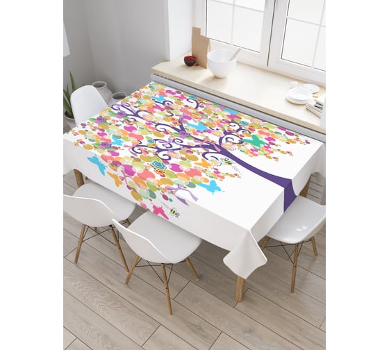 Прямоугольная скатерть JoyArty Дерево с красочными листьями из сатена tc_13455_120x145 1