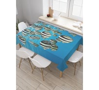 Прямоугольная скатерть JoyArty Рыбный отряд из сатена tc_21291_120x145