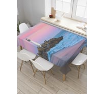 Прямоугольная скатерть JoyArty Прибытие к маяку из сатена tc_6801_120x145