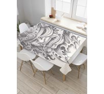 Прямоугольная скатерть JoyArty Маска самурая из сатена tc_37810_120x145