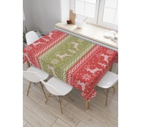 Прямоугольная скатерть JoyArty Прыгучие снежные олени из сатена tc_5540_120x145