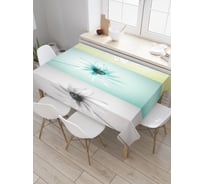 Прямоугольная скатерть JoyArty Монохромные ромашки из сатена tc_29238_120x145