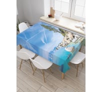 Прямоугольная скатерть JoyArty Каменный берег из сатена tc_18437_120x145