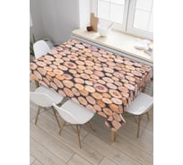 Прямоугольная скатерть JoyArty Свежие полена из сатена tc_20361_120x145