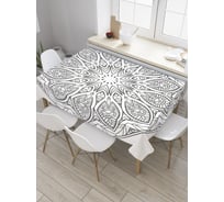 Прямоугольная скатерть JoyArty Монохромная мандала из сатена tc_32691_120x145