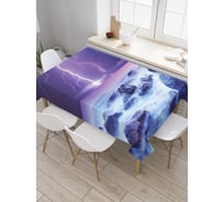 Прямоугольная скатерть JoyArty Молнии в тумане из сатена tc_3863_120x145