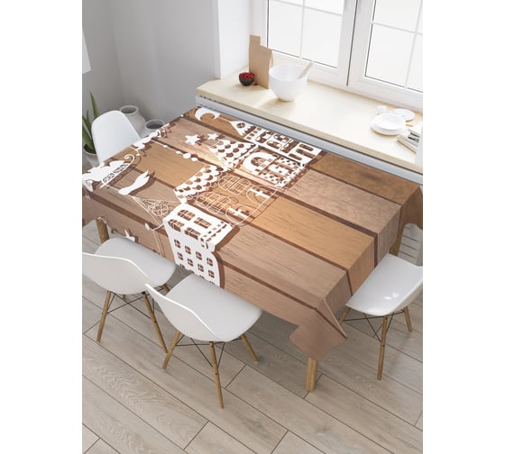 Прямоугольная скатерть JoyArty Санта мчится в гости из сатена tc_20050_120x145 1