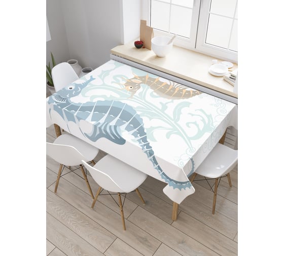 Прямоугольная скатерть JoyArty Сказочные коньки из сатена tc_20910_120x145 1