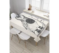 Прямоугольная скатерть JoyArty Мудрый филин из сатена tc_31957_120x145