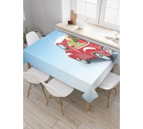Прямоугольная скатерть JoyArty Грузовик везет елку из сатена tc_19402_120x145