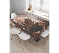 Прямоугольная скатерть JoyArty Мрачные руины из сатена tc_28026_120x145