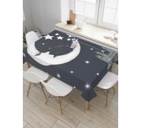 Прямоугольная скатерть JoyArty Месяц убаюкал замок из сатена tc_6652_120x145