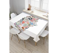 Прямоугольная скатерть JoyArty Карта фотографий из сатена tc_5261_120x145