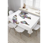 Прямоугольная скатерть JoyArty Садовые цветы на карте из сатена tc_28817_120x145