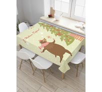 Прямоугольная скатерть JoyArty Медведь готовится из сатена tc_78079_120x145