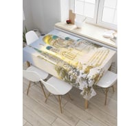 Прямоугольная скатерть JoyArty Золотой храм из сатена tc_79765_120x145