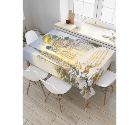 Прямоугольная скатерть JoyArty Золотой храм из сатена tc_79765_120x145 1