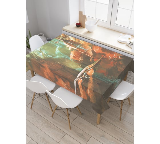 Прямоугольная скатерть JoyArty Колдовская башня из сатена tc_19135_120x145