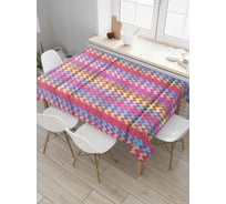 Прямоугольная скатерть JoyArty Зигзаги в радуге из сатена tc_4315_120x145