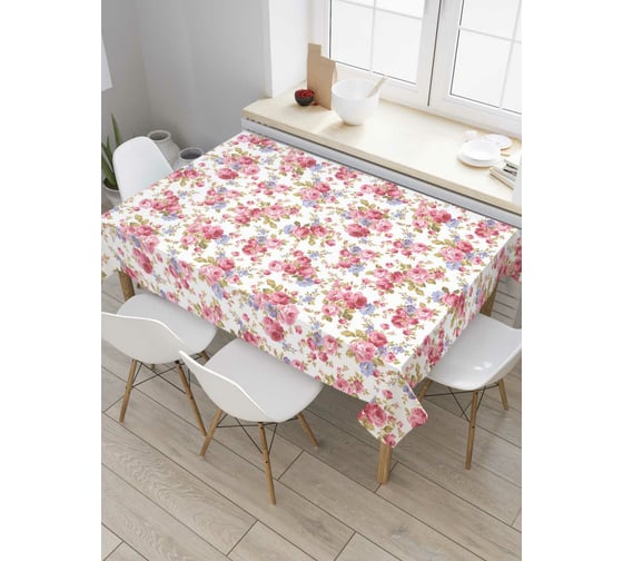 Прямоугольная скатерть JoyArty Изобилие цветов из сатена tc_12330_120x145 1