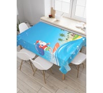 Прямоугольная скатерть JoyArty Санта серфер из сатена tc_20026_120x145