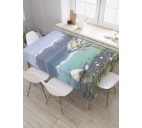 Прямоугольная скатерть JoyArty Каменистый остров из сатена tc_32602_120x145