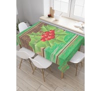 Прямоугольная скатерть JoyArty Рождественская звезда на деревянных досках tc_5478_120x145